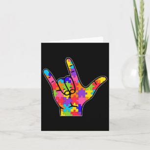 Cartão Asl Love Sign Language Autismo Dar Consciência