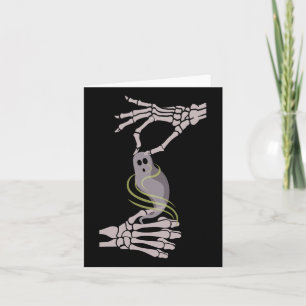 Cartão Asl Skeleton Mãos Fantasma Spooky Halloween