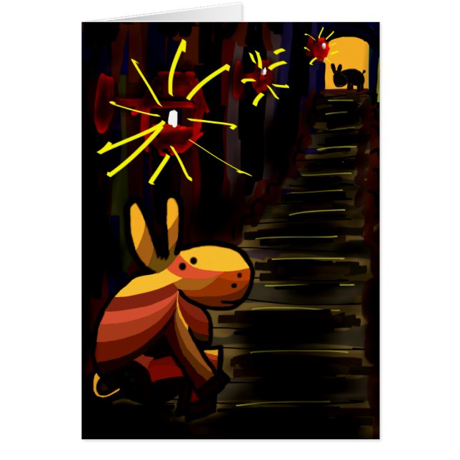 Cartão asno sob o revérbero (Frente)