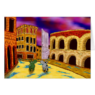 Cartão asnos em Verona, Italia