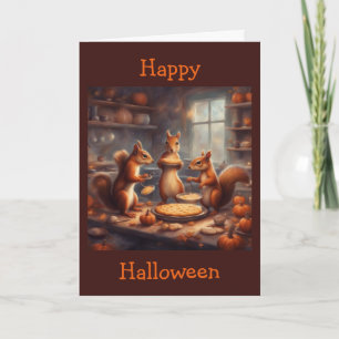 Cartão Assados de Halloween de esquilo caprichoso