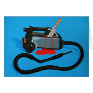 Cartão Assassinato do vácuo (com texto)