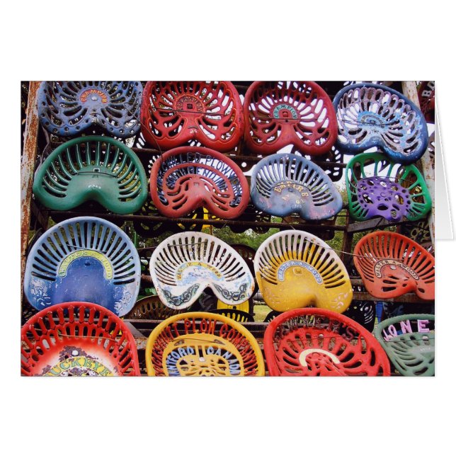 Cartão Assentos do trator na mostra do trator (Frente Horizontal)