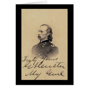 Cartão assinado Custer 1866 de George Armstrong
