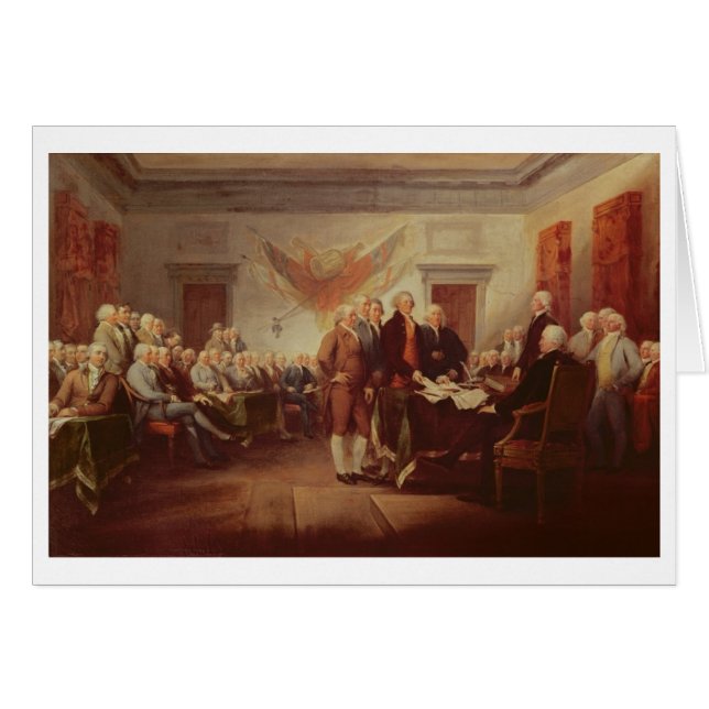 Cartão Assinando a declaração de independência, 4o (Frente Horizontal)