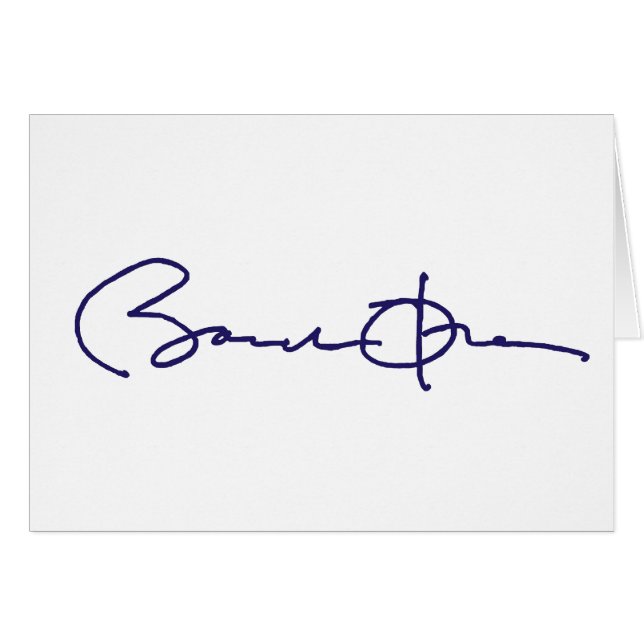 Cartão Assinatura de Barack Obama (Frente Horizontal)