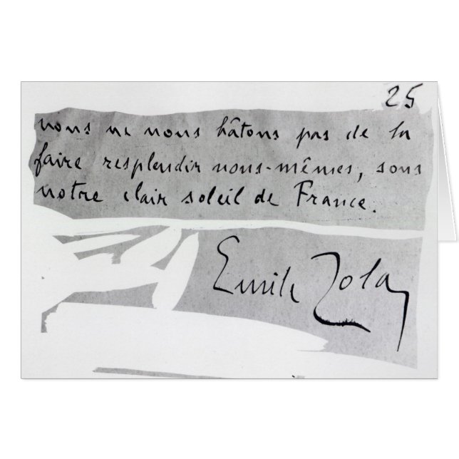 Cartão Assinatura de Emile Zola (Frente Horizontal)