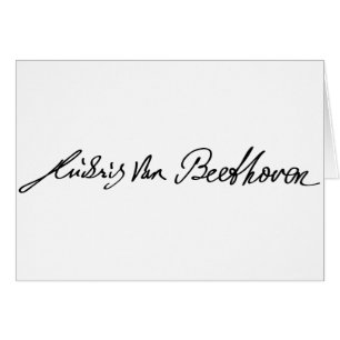 Cartão Assinatura do músico Ludwig van Beethoven