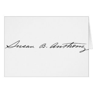 Cartão Assinatura do Suffragette Susan B. Anthony