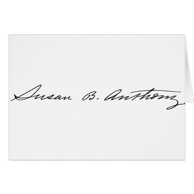 Cartão Assinatura do Suffragette Susan B. Anthony (Frente Horizontal)