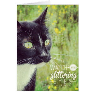 Cartão Assista a Glittering Eyes Cat