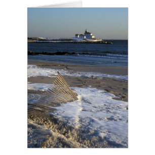 Cartão Assista Hill Rhode Island Beach e Lighthouse