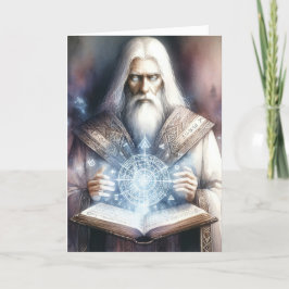 Cartão Assistente Casting de um Spellbook Fantasy Waterco