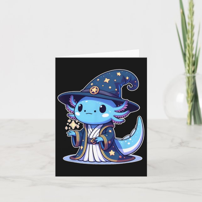 Cartão Assistente de Halloween Engraçado Axolotl (Frente)