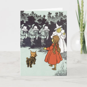 Cartão Assistente de Vintage de Oz Dorothy Toto Glinda Mu
