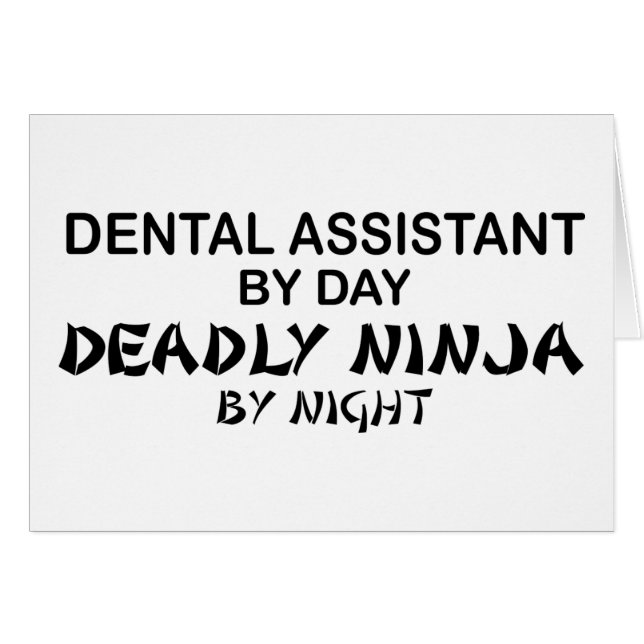 Cartão Assistente dental Ninja mortal (Frente Horizontal)