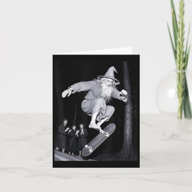 Cartão Assistente Skateboard Engraçado Memória Engraçada  (Frente)