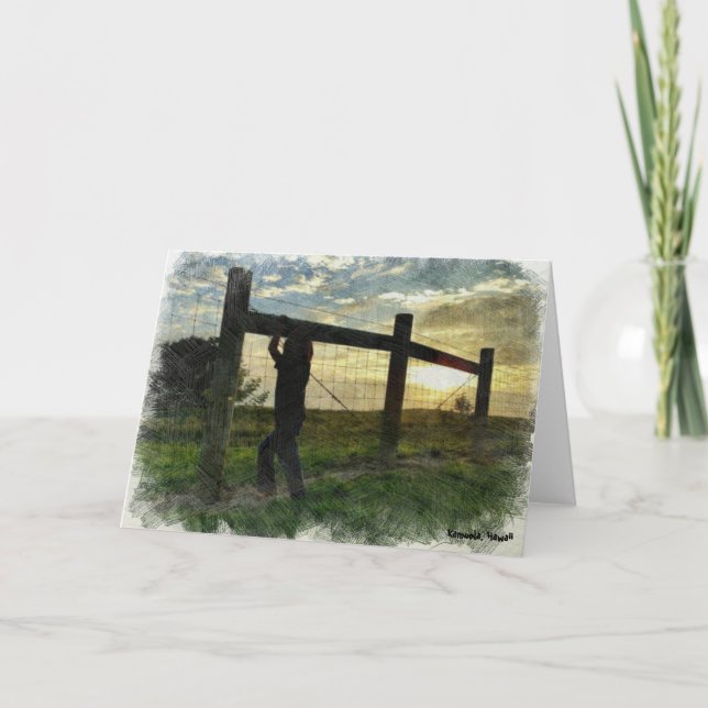 Cartão Assistindo ao pôr do sol (Frente)