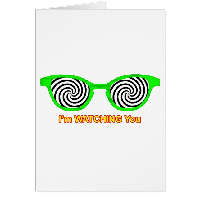 Cartão Assistindo Hypnotize Óculos De Sol Escarem Verde O (Frente)