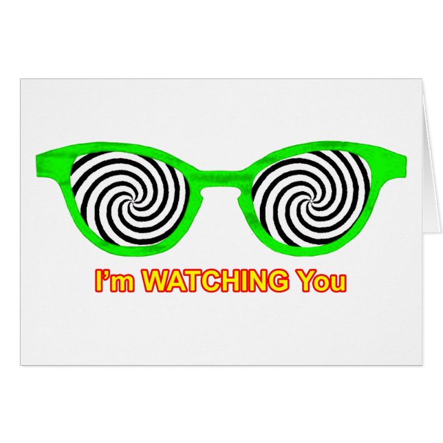 Cartão Assistindo Hypnotize Óculos De Sol Escarem Verde O (Frente Horizontal)