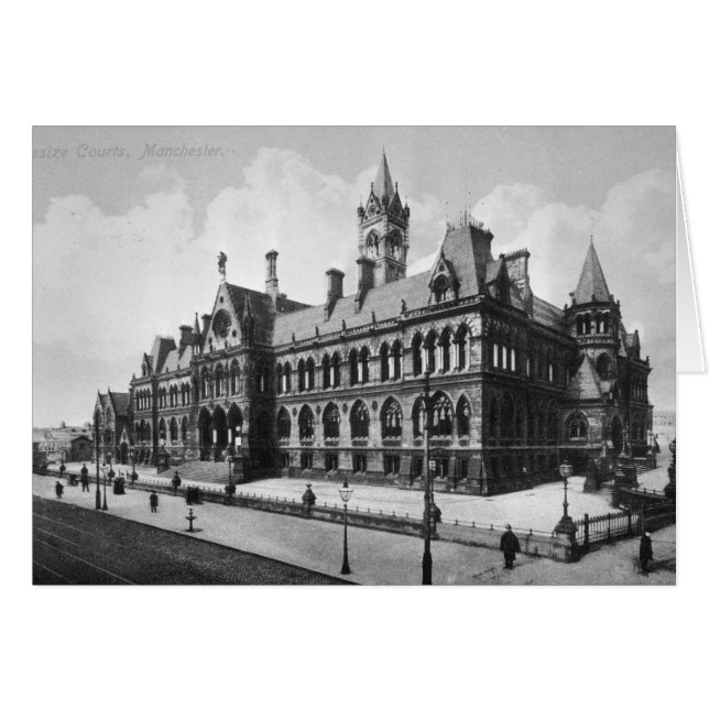 Cartão Assize Courts, Manchester, 1910 (Frente Horizontal)