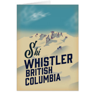 Cartão Assobiador,poster de esqui Vancouver British Colum