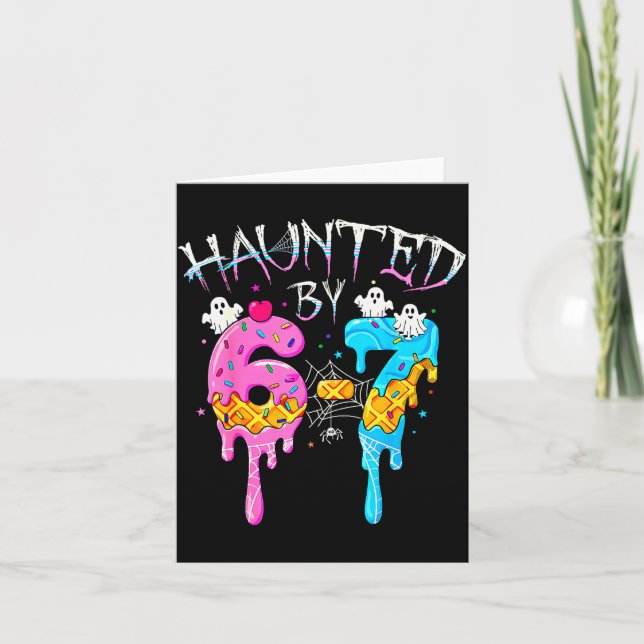 Cartão Assombrado Por 67 Gotejamento De Sorvete Divertido (Frente)