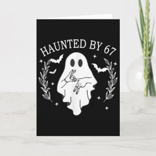 Cartão Assombrado Seis Sete 6 7 Meme 67 Mão de Esqueleto 