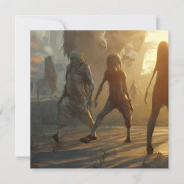 Cartão Assustador Andando Zombie Halloween