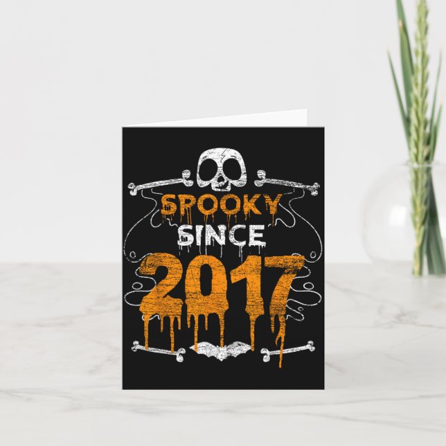Cartão Assustador Desde 2017 Presentes de Halloween Bday  (Frente)