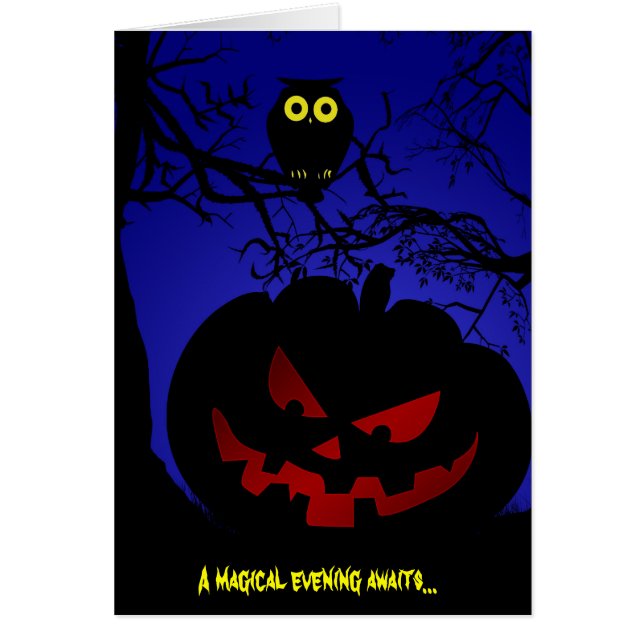 Cartão Assustador do Dia das Bruxas (Frente)