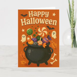 Cartão Assustador Fofo de Halloween