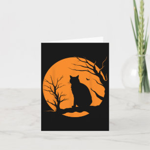 Cartão Assustador Vintage Halloween Black Cat Figurume Re