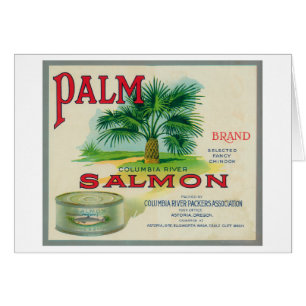 Cartão Astoria, Oregon - etiqueta Salmon da caixa da