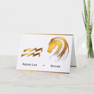 Cartão Astrologia Ocidental do Cavalo Aquário Chinês