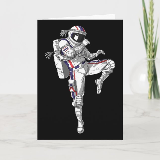 Cartão Astronaut Muay Thai Boxe Caratê Kickboxing Marti (Frente)