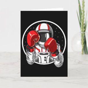 Cartão Astronauta Boxe Muay Thai Boxeador Kickboxing Arte