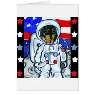 Cartão Astronauta dachshund