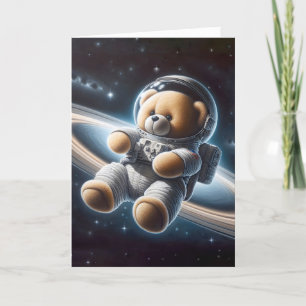 Cartão Astronauta Do Urso De Teddy Para O Menino Novo