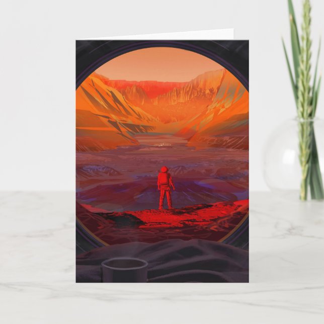 Cartão Astronauta Em Marte (Frente)