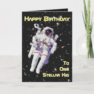 Cartão Astronauta Espacial Aniversário