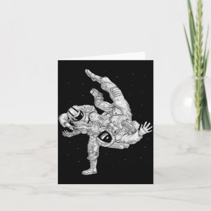 Cartão Astronauta Grappling Jiu-Jitsu Lutador Espacial Fi
