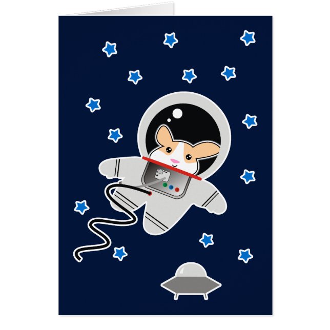 Cartão Astronauta Hamster (Frente)