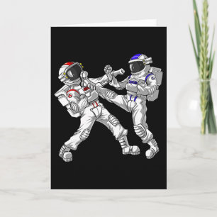 Cartão Astronauta Karate Muay Thai Artes Marciais Kickbox