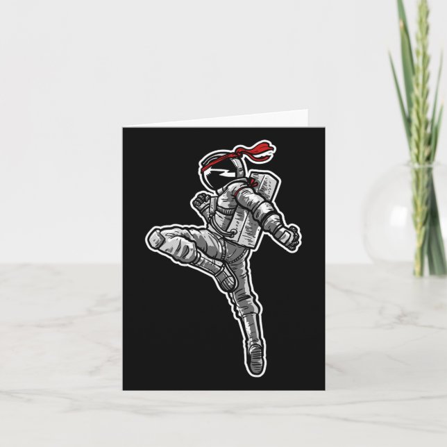 Cartão Astronauta Muay Thai Boxing Karate Kickboxing (Frente)