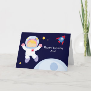 Cartão Astronauta Space Birthday
