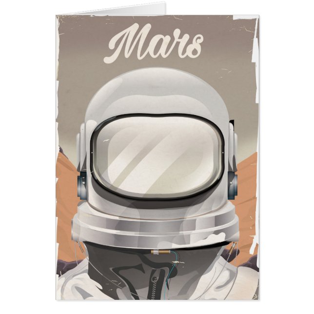 Cartão Astronauta Vintage de Marte (Frente)