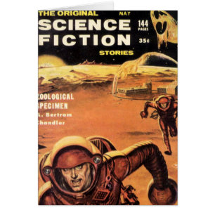 Cartão Astronautas retros no perigo