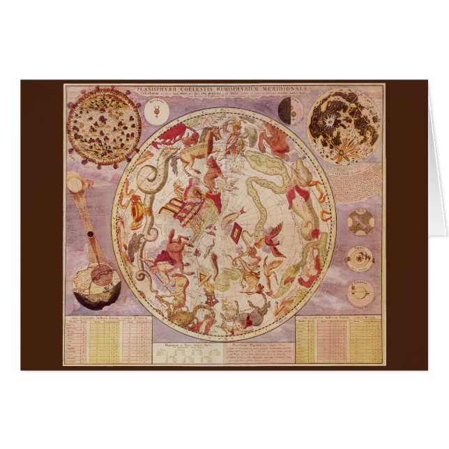 Cartão Astronomia venenosa, mapa celestial de Carel Allar (Frente Horizontal)