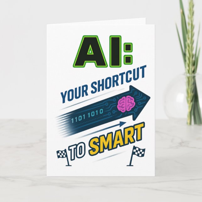 Cartão Atalho AI para Inteligência Artificial Smart Funny (Frente)